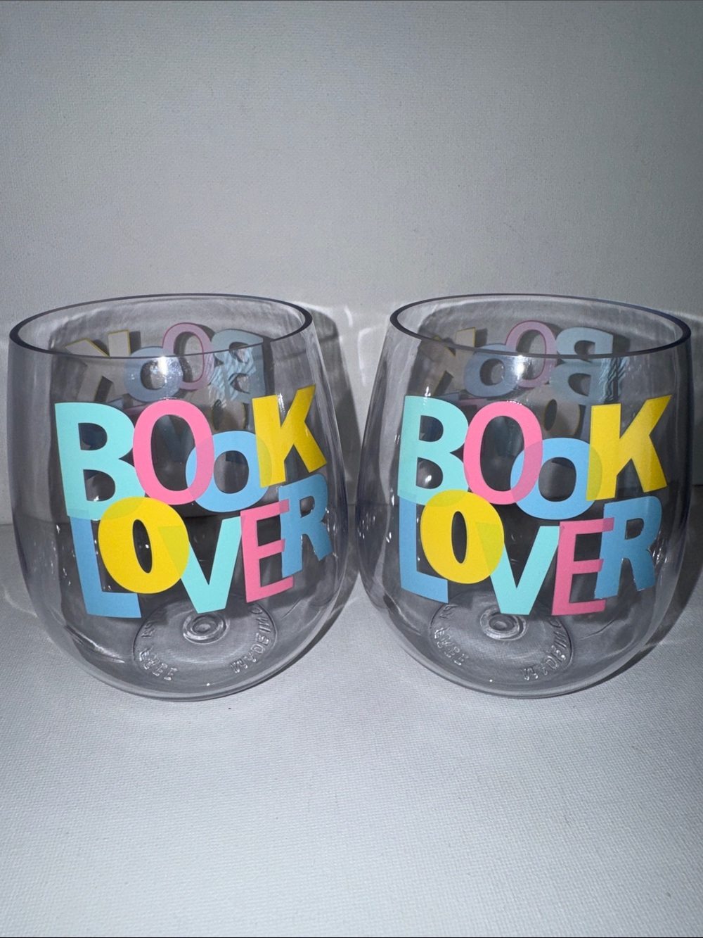 📚 Draper James Acrylic Wine Glass Book Lover Set of 2